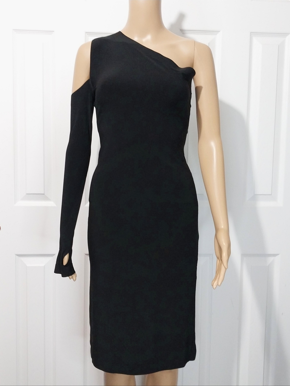 Norma Kamali One-Shoulder Sheath Dress,‎ Size 34